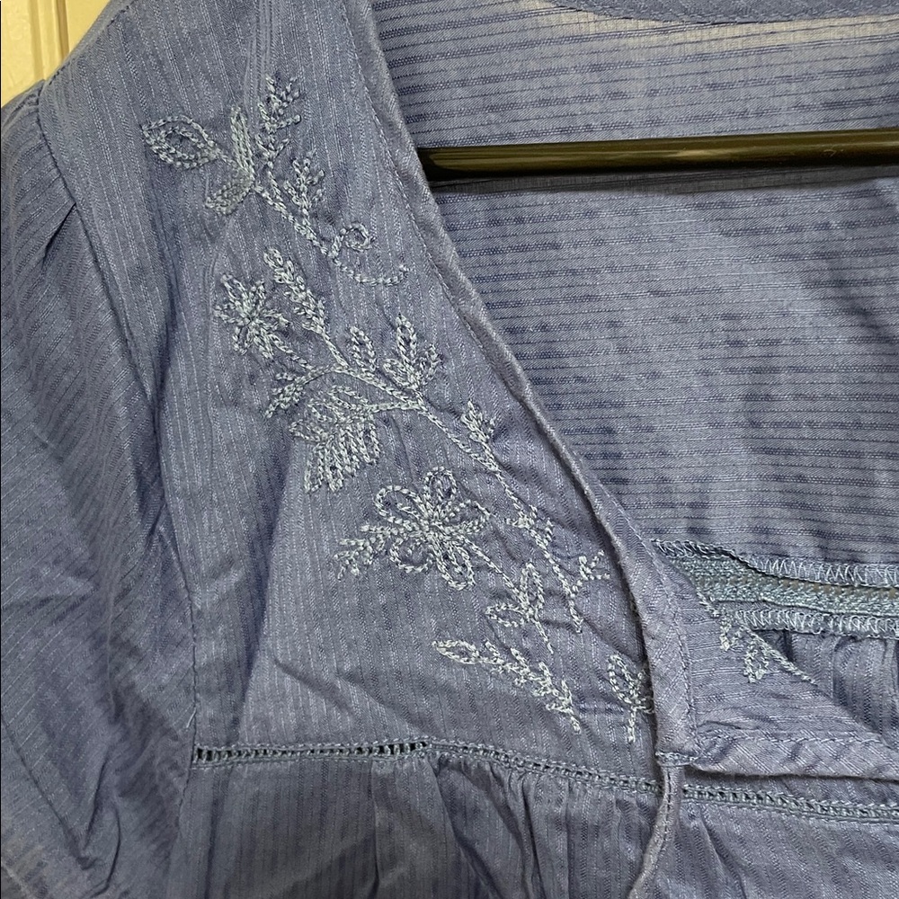Sonoma Blue Embroidered Blouse - Picture 5 of 6